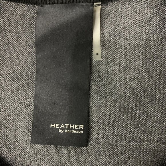 Heather by Bordeaux Sweater Medium Gray Black Pullover Soft - Picture 4 of 6